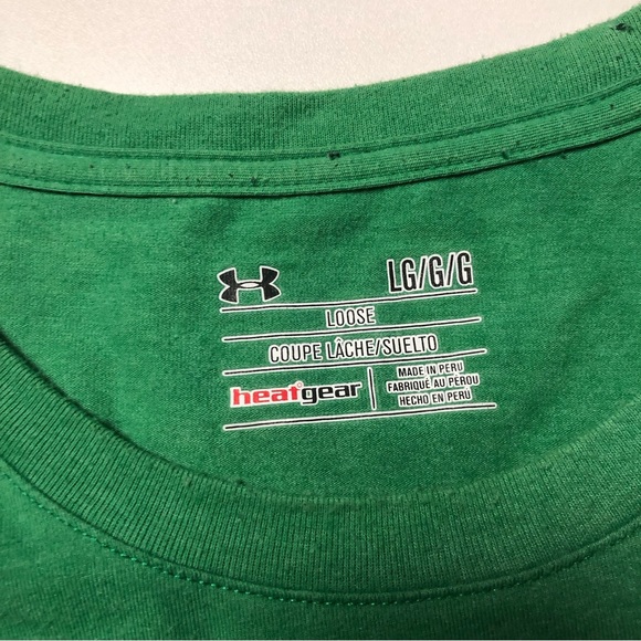 Under Armour Loose Fit Heatgear Mens Green T-shirt Large - Picture 2 of 3